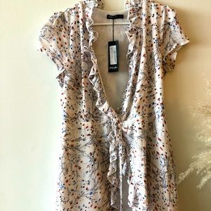 Nasty Gal Floral Wrap Mini Dress